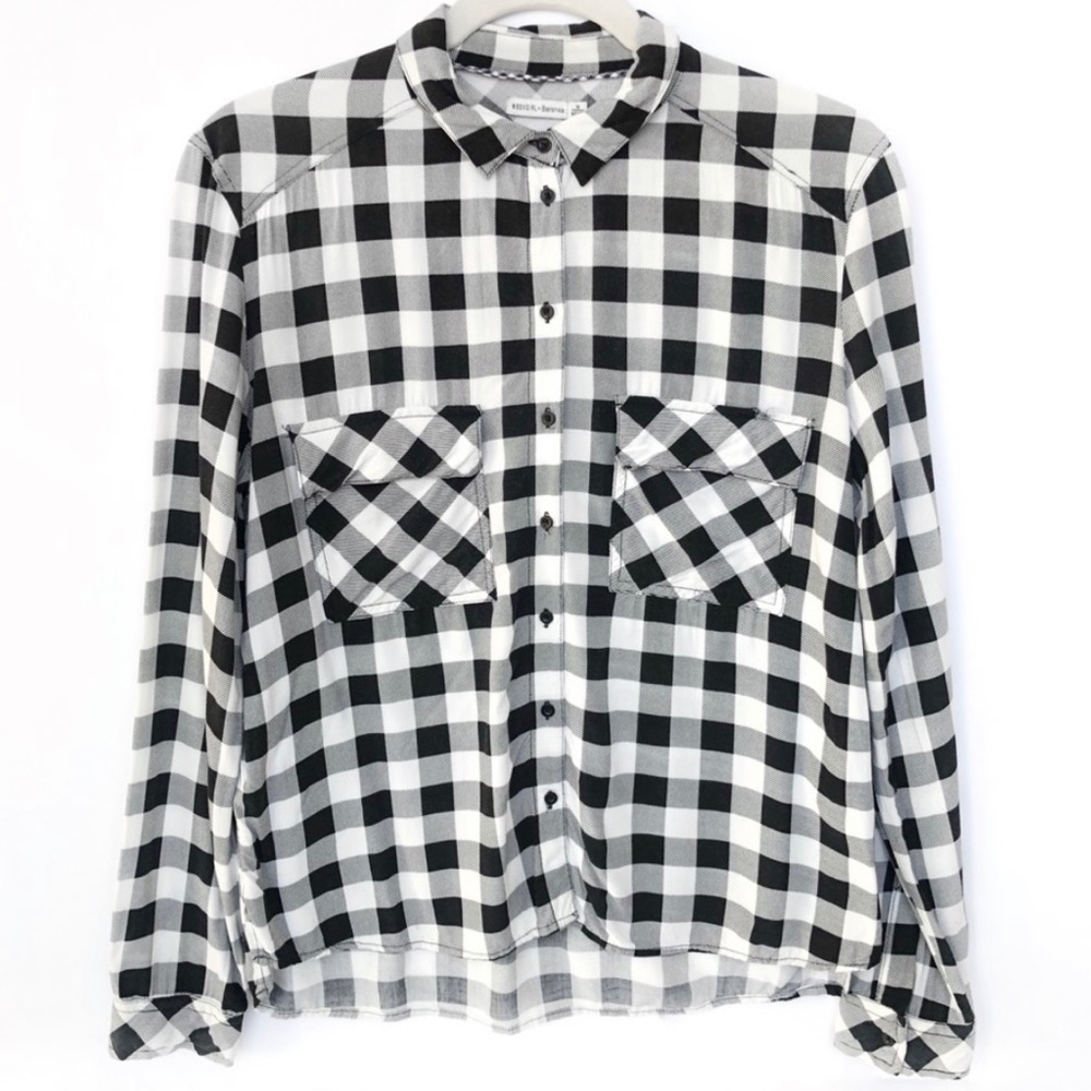 BERSHKA / ZARA CLASSIC BUFFALO PLAID SHIRT (WHITE)